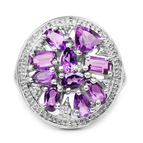2.76 Carat Genuine Amethyst .925 Sterling Silver Ring - Image 6