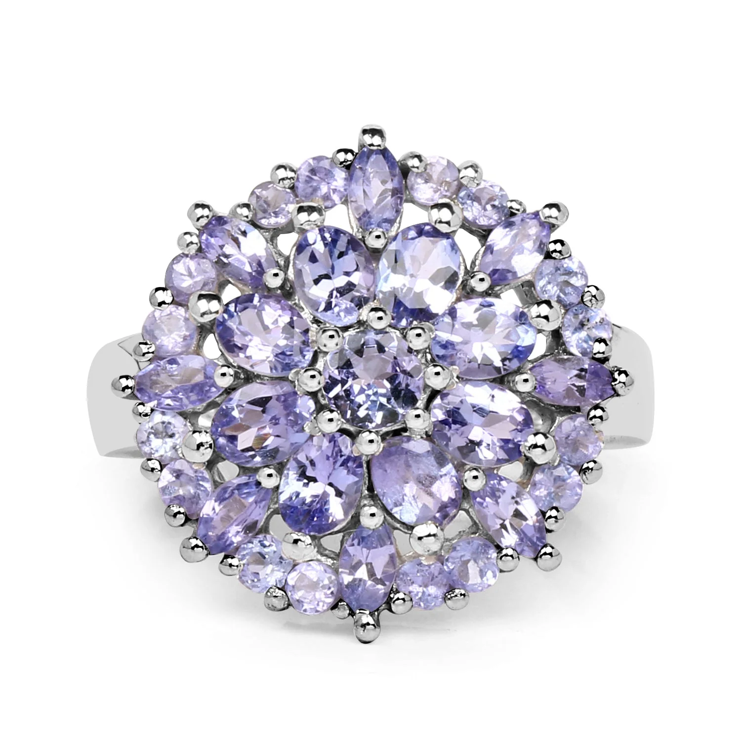 2.79 Carat Genuine Tanzanite .925 Sterling Silver Ring - Image 3