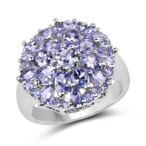 2.79 Carat Genuine Tanzanite .925 Sterling Silver Ring - Image 4