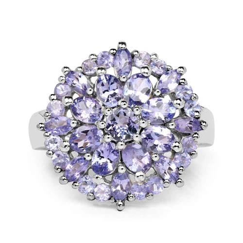 2.79 Carat Genuine Tanzanite .925 Sterling Silver Ring - Image 6