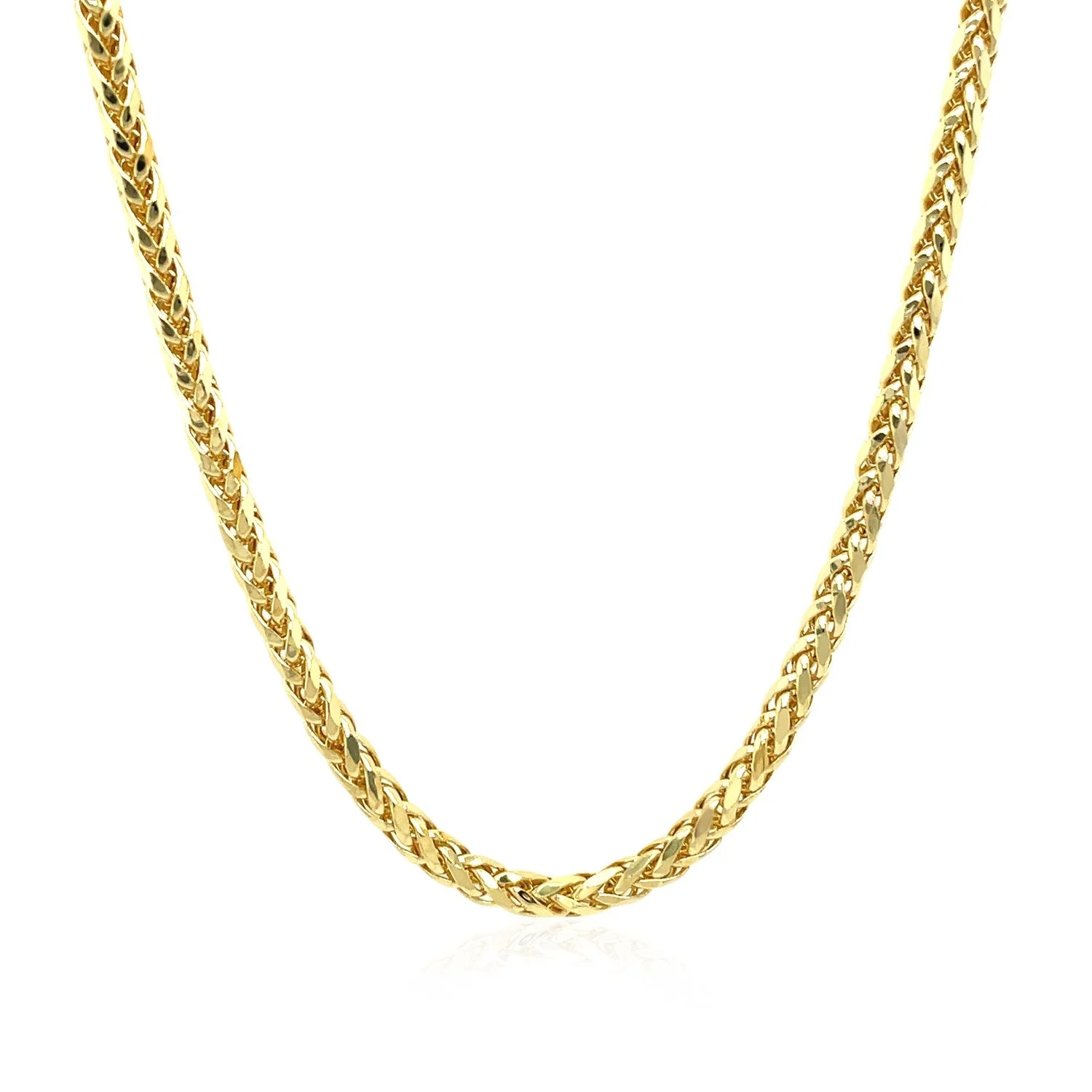2.7mm 14k Yellow Gold Lite Diamond Cut Round Franco Chain - Image 8