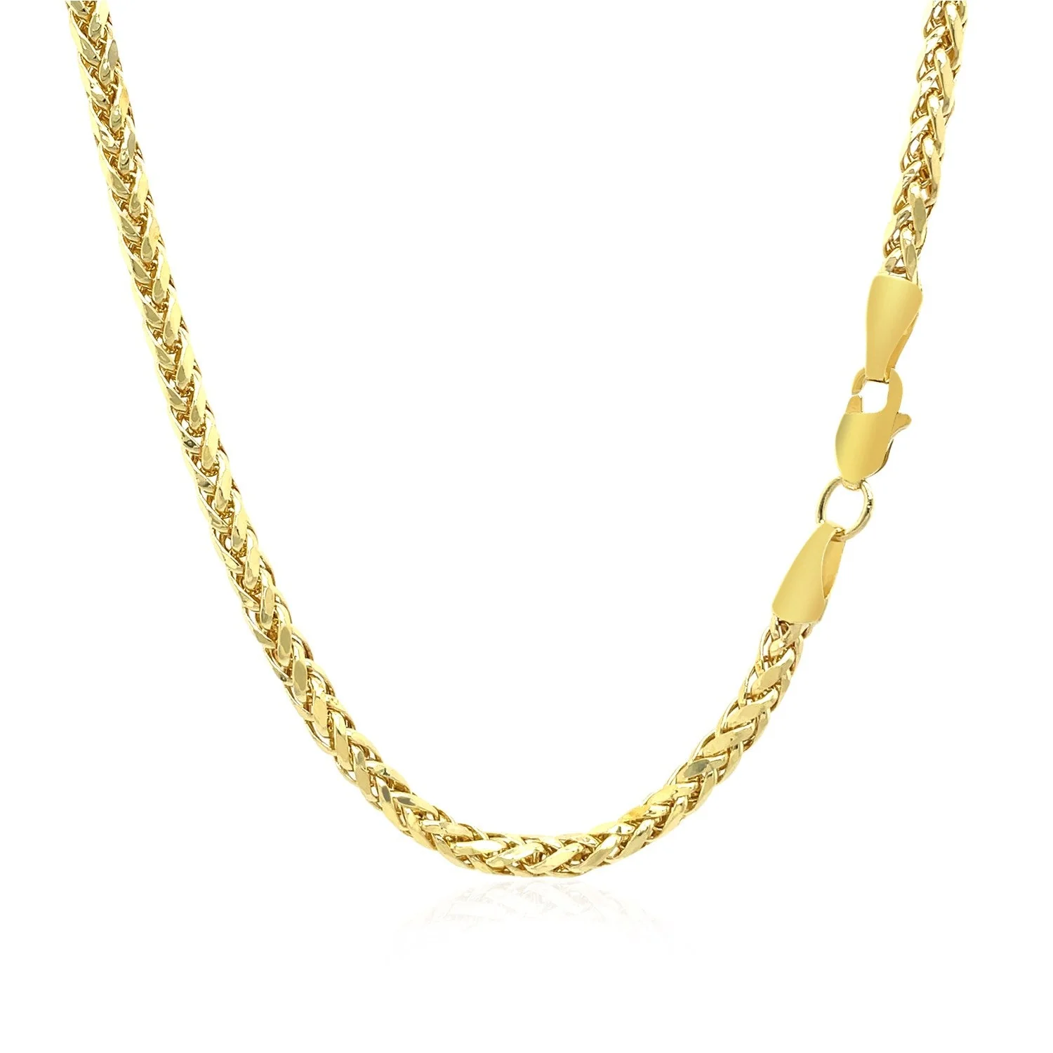 2.7mm 14k Yellow Gold Lite Diamond Cut Round Franco Chain - Image 9