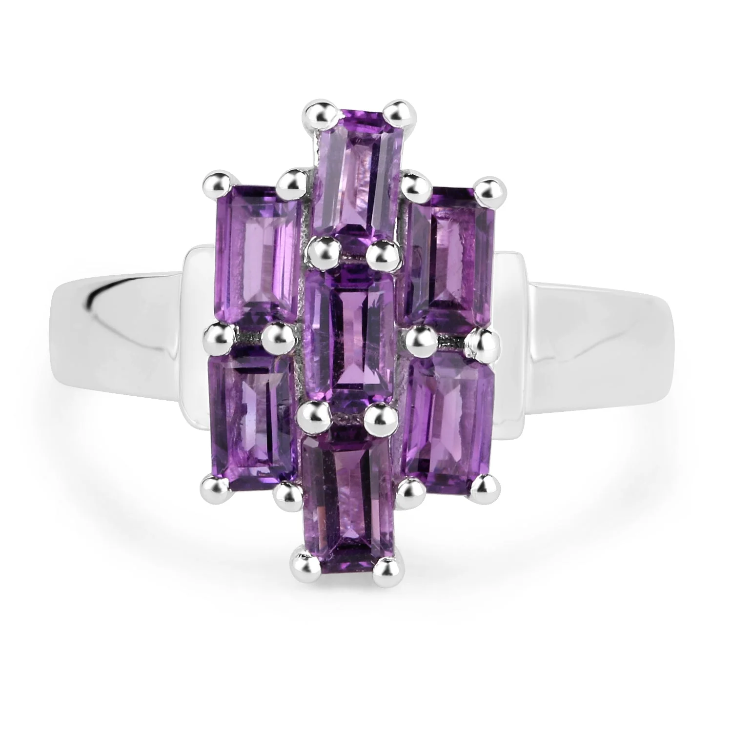 2.80 Carat Genuine Amethyst .925 Sterling Silver Ring - Image 3