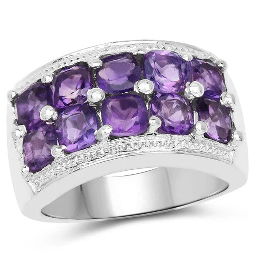 2.80 Carat Genuine Amethyst .925 Sterling Silver Ring - Image 4