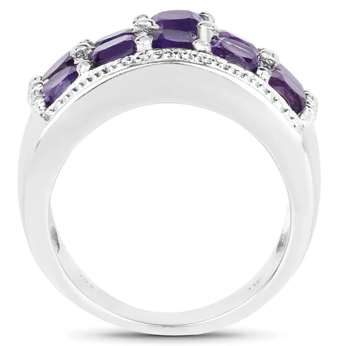 2.80 Carat Genuine Amethyst .925 Sterling Silver Ring - Image 5