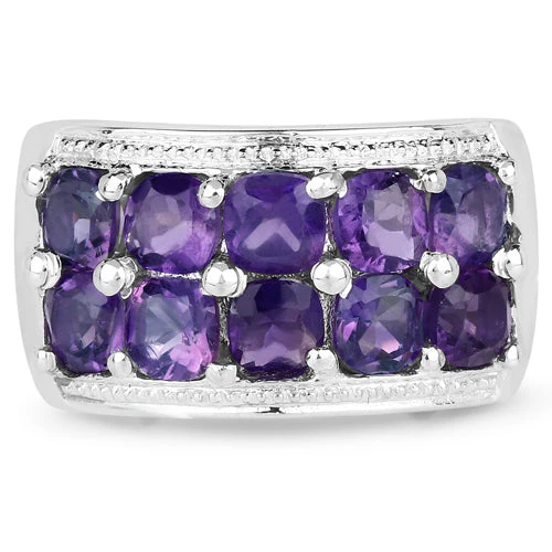 2.80 Carat Genuine Amethyst .925 Sterling Silver Ring - Image 6