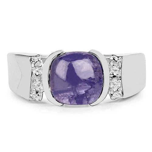2.80 Carat Genuine Tanzanite .925 Sterling Silver Ring - Image 8