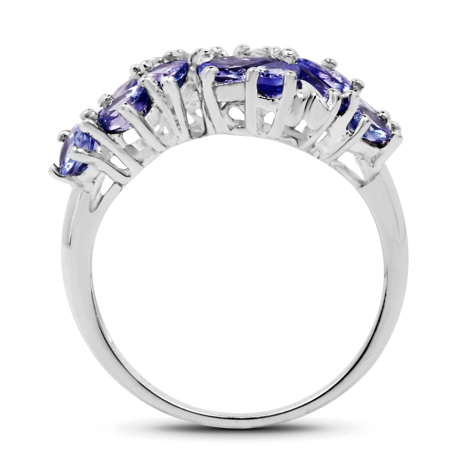 2.88 Carat Genuine Tanzanite .925 Sterling Silver Ring - Image 2