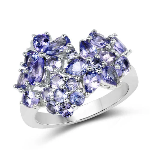 2.88 Carat Genuine Tanzanite .925 Sterling Silver Ring - Image 4