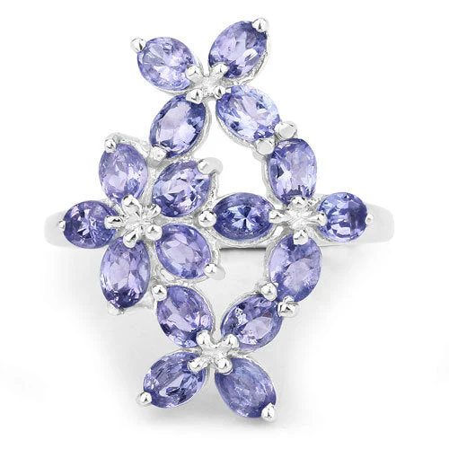 2.89 Carat Genuine Tanzanite .925 Sterling Silver Ring - Image 3