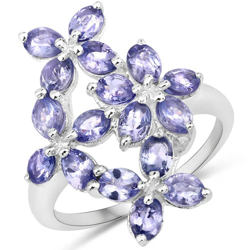 2.89 Carat Genuine Tanzanite .925 Sterling Silver Ring - Image 4