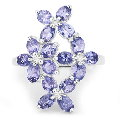 2.89 Carat Genuine Tanzanite .925 Sterling Silver Ring - Image 6