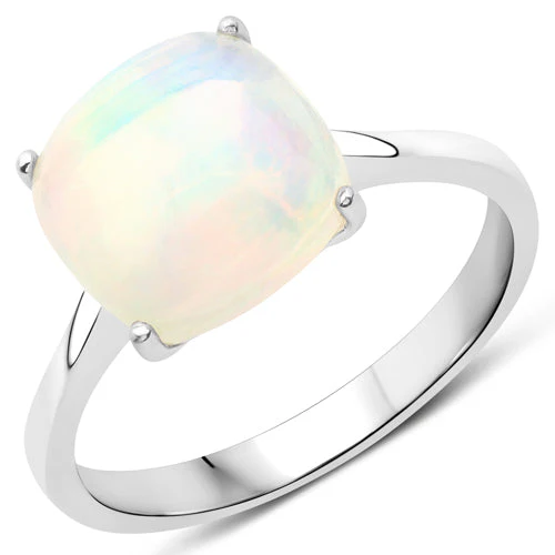 2.90 Carat Genuine Ethiopian Opal .925 Sterling Silver Ring - Image 2