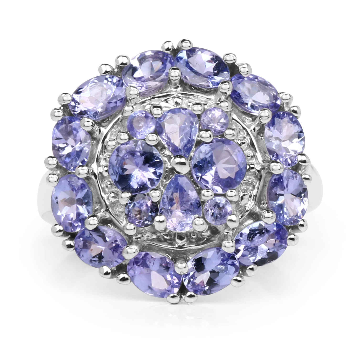 2.92 Carat Genuine Tanzanite .925 Sterling Silver Ring - Image 3