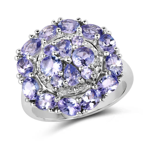 2.92 Carat Genuine Tanzanite .925 Sterling Silver Ring - Image 4