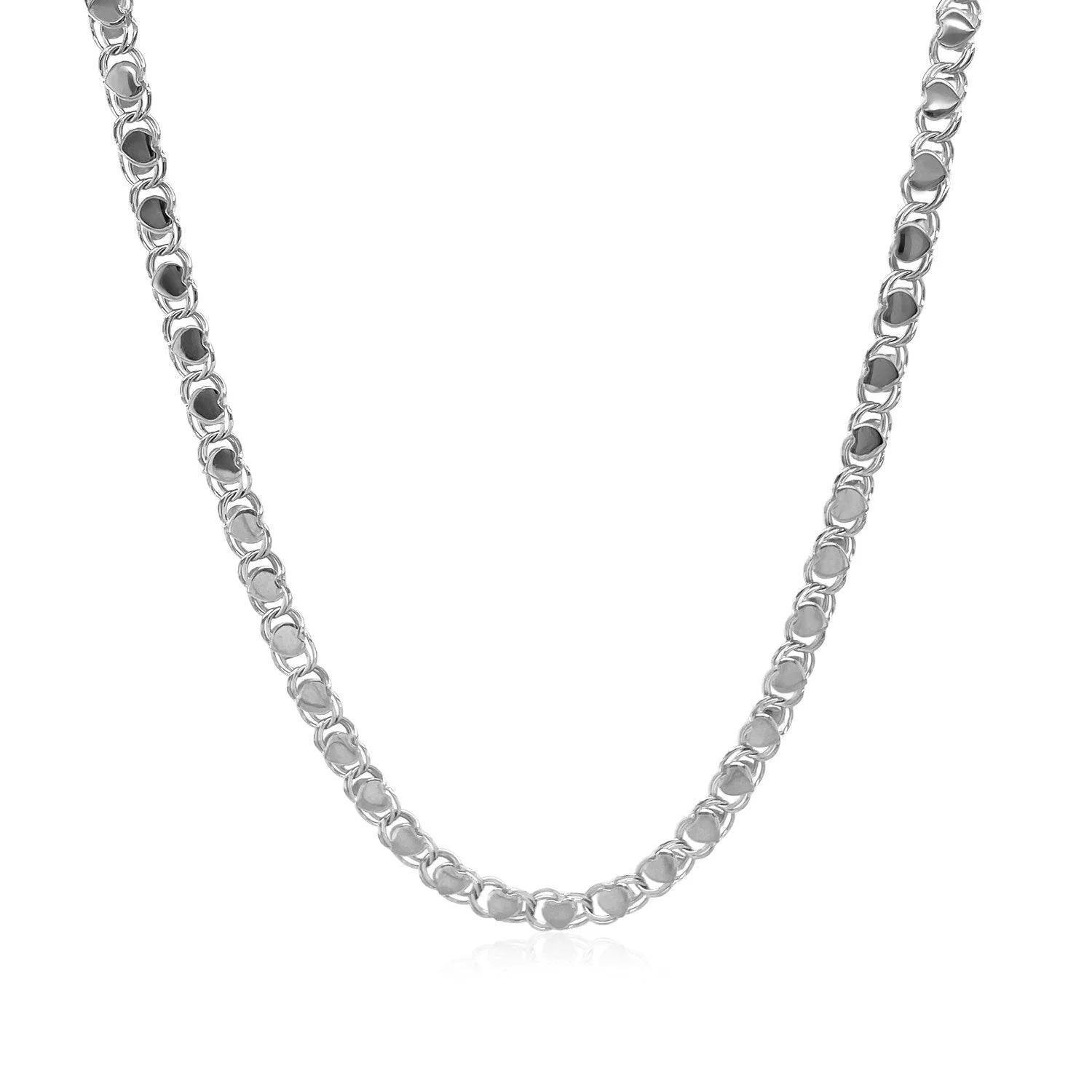 2.9mm 14k White Gold Heart Chain - Image 2