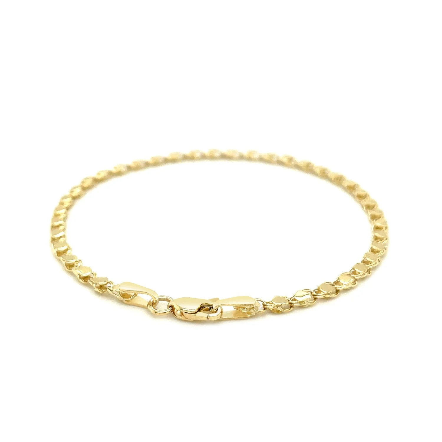 2.9mm 14k Yellow Gold Heart Bracelet - Image 3