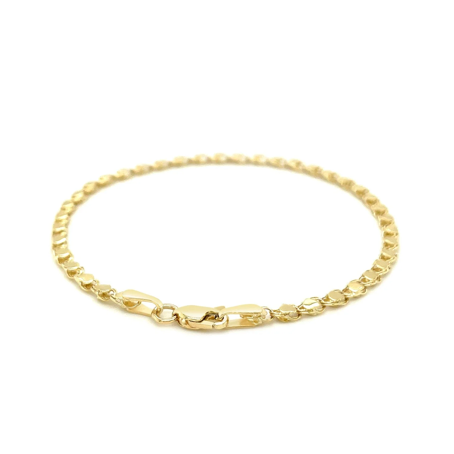 2.9mm 14k Yellow Gold Heart Bracelet - Image 7