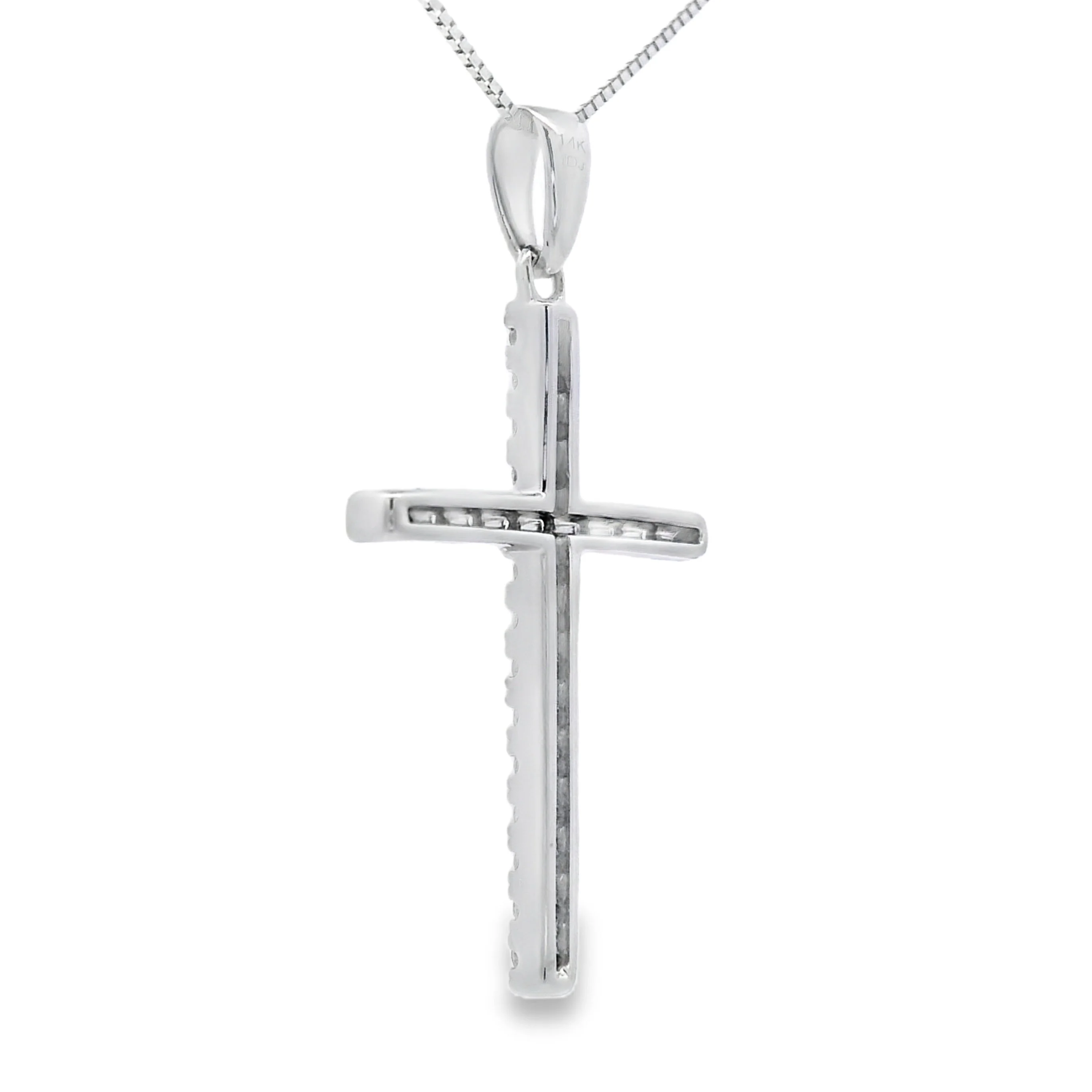 .21ct Diamond Cross Religious Pendant 14KT White Gold - Image 2