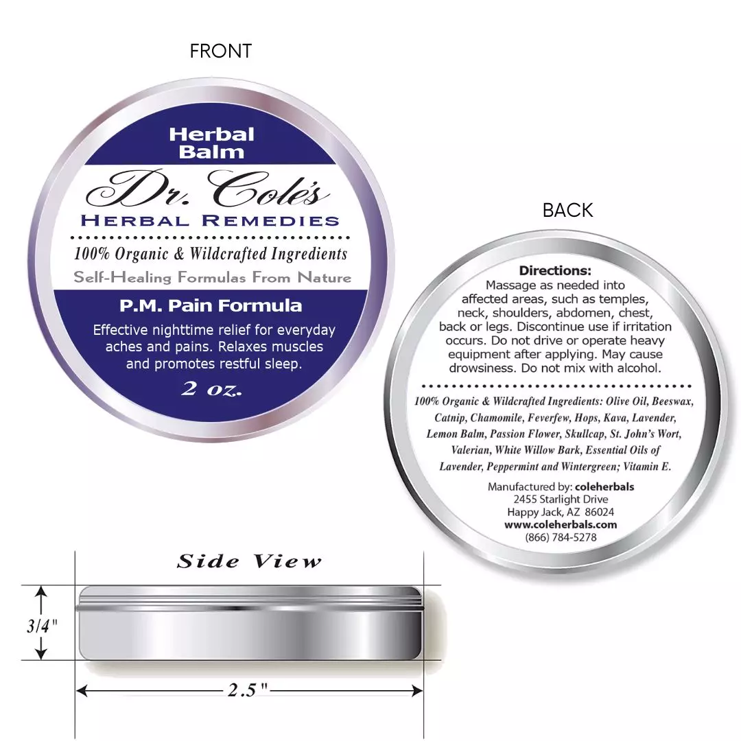 24 - Dr. Cole’s P.M. Pain Herbal Balm - Image 2