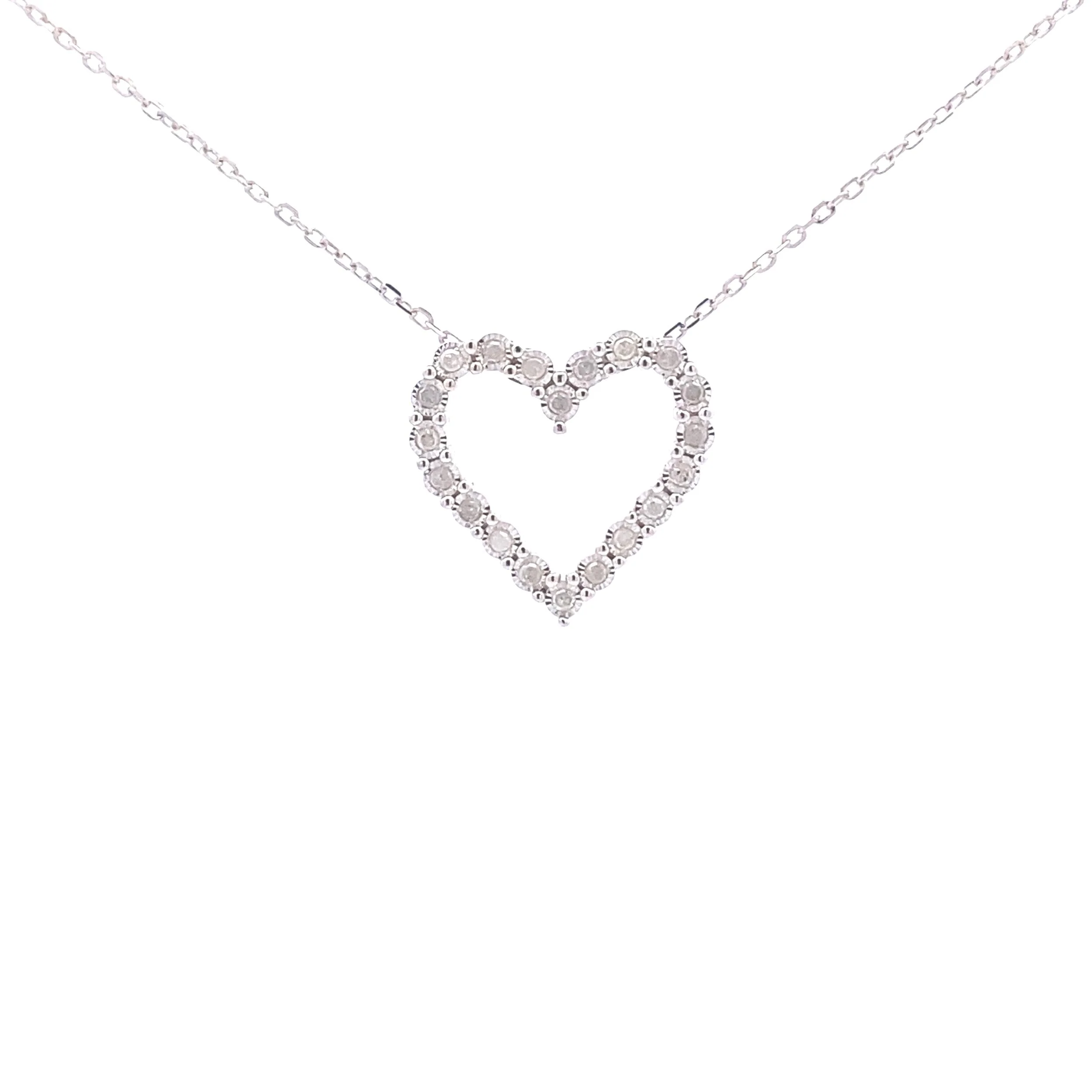 .25ct Diamond Heart Love Pendant Sterling Silver - Image 2