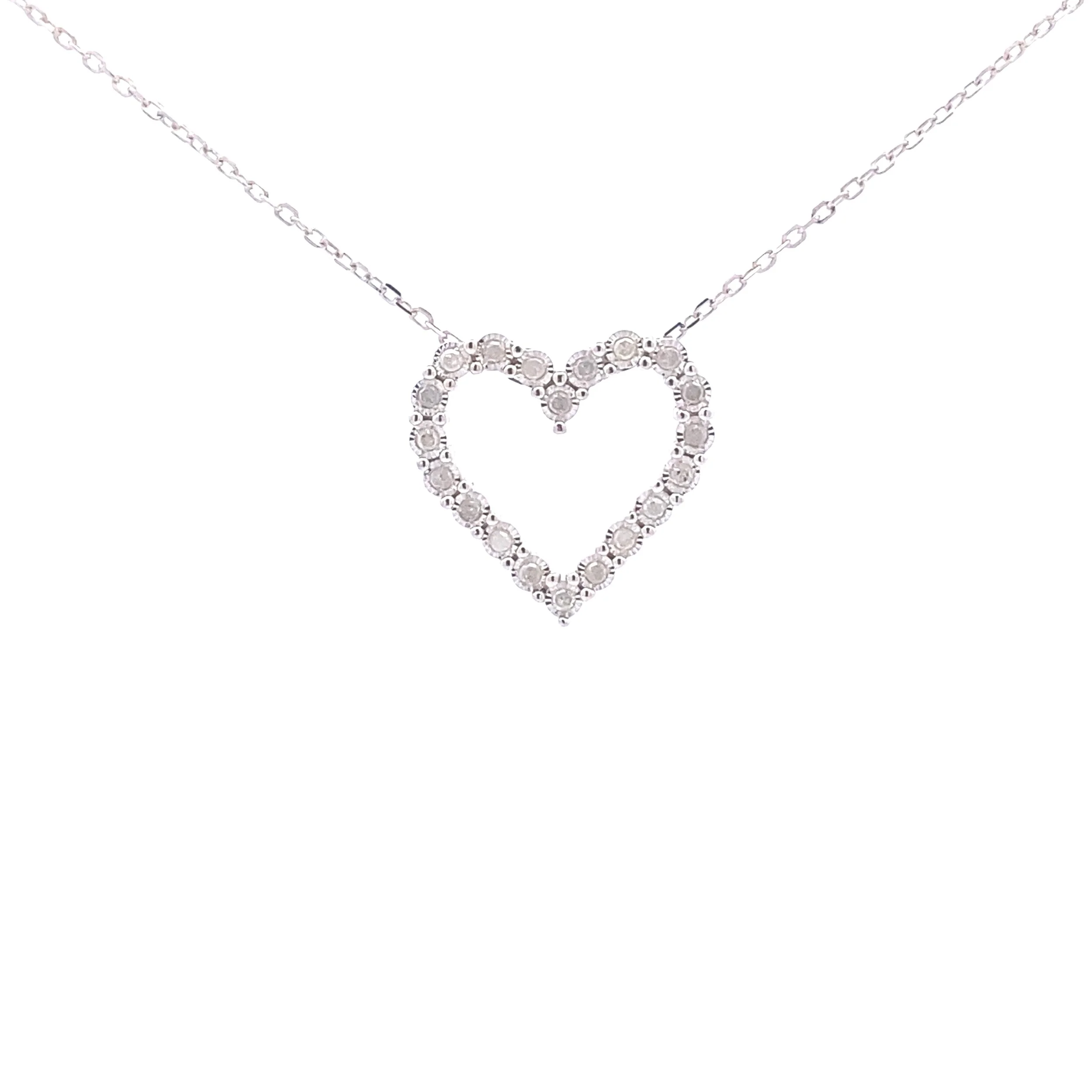 .25ct Diamond Heart Love Pendant Sterling Silver - Image 3