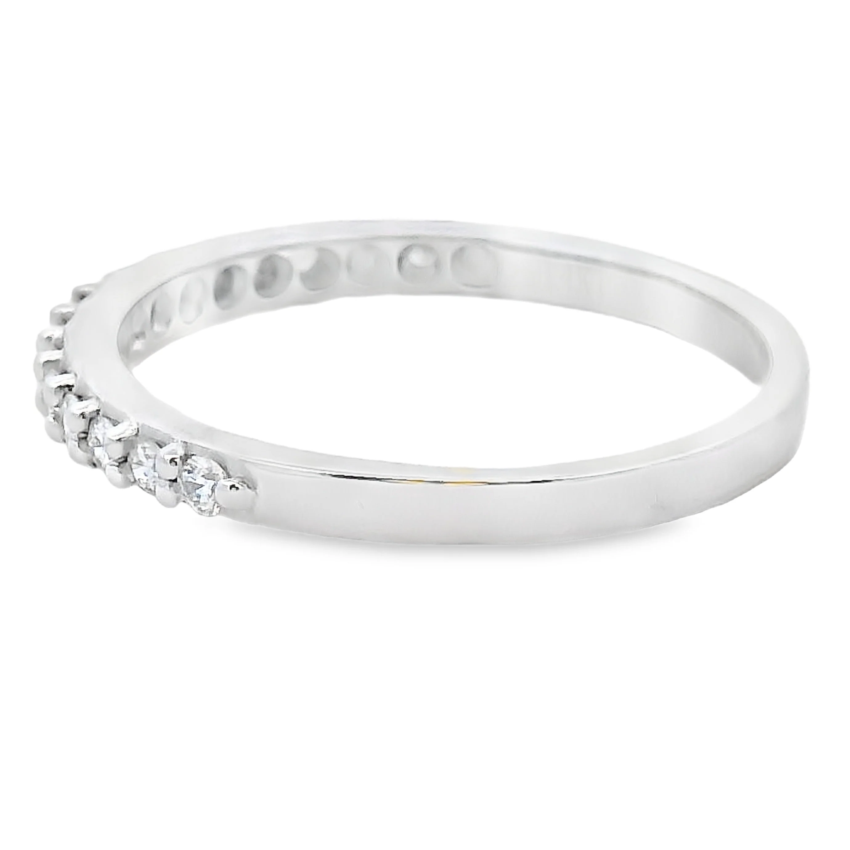 .25ct Diamond Wedding Band Ring 14KT White Gold - Image 2