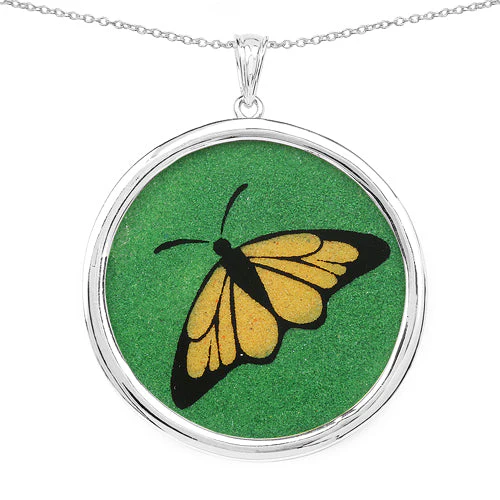 29.50 Carat Genuine Emerald .925 Sterling Silver Pendant - Image 3