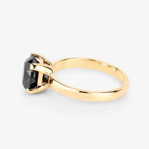 3.00 Carat Genuine Black Diamond 14K Yellow Gold Ring - Image 11