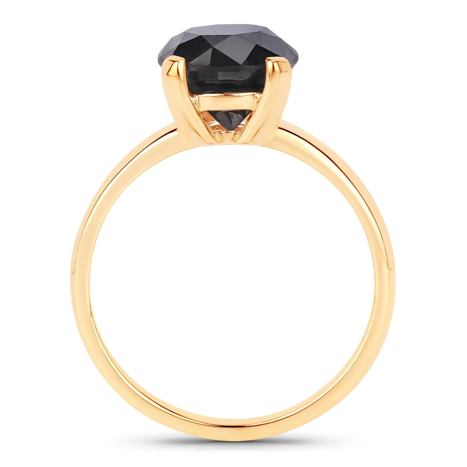 3.00 Carat Genuine Black Diamond 14K Yellow Gold Ring - Image 2
