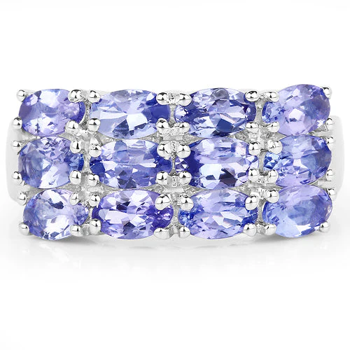 3.00 Carat Genuine Tanzanite .925 Sterling Silver Ring - Image 6