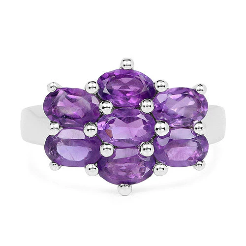 3.01 Carat Genuine  Amethyst .925 Sterling Silver Ring - Image 6