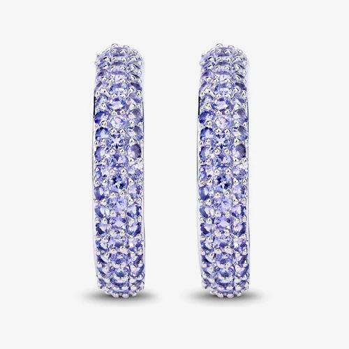 3.06 Carat Genuine Tanzanite .925 Sterling Silver Earrings - Image 12