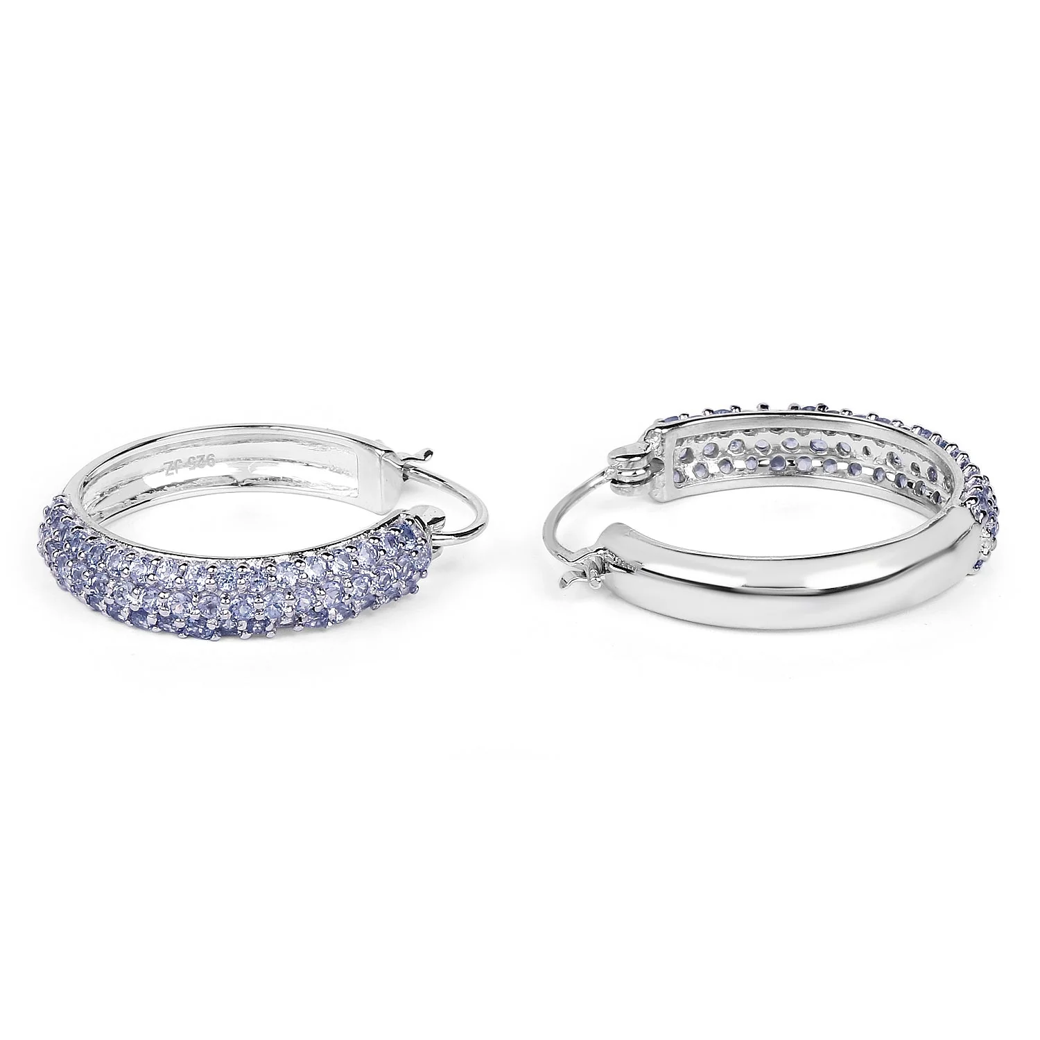 3.06 Carat Genuine Tanzanite .925 Sterling Silver Earrings - Image 2