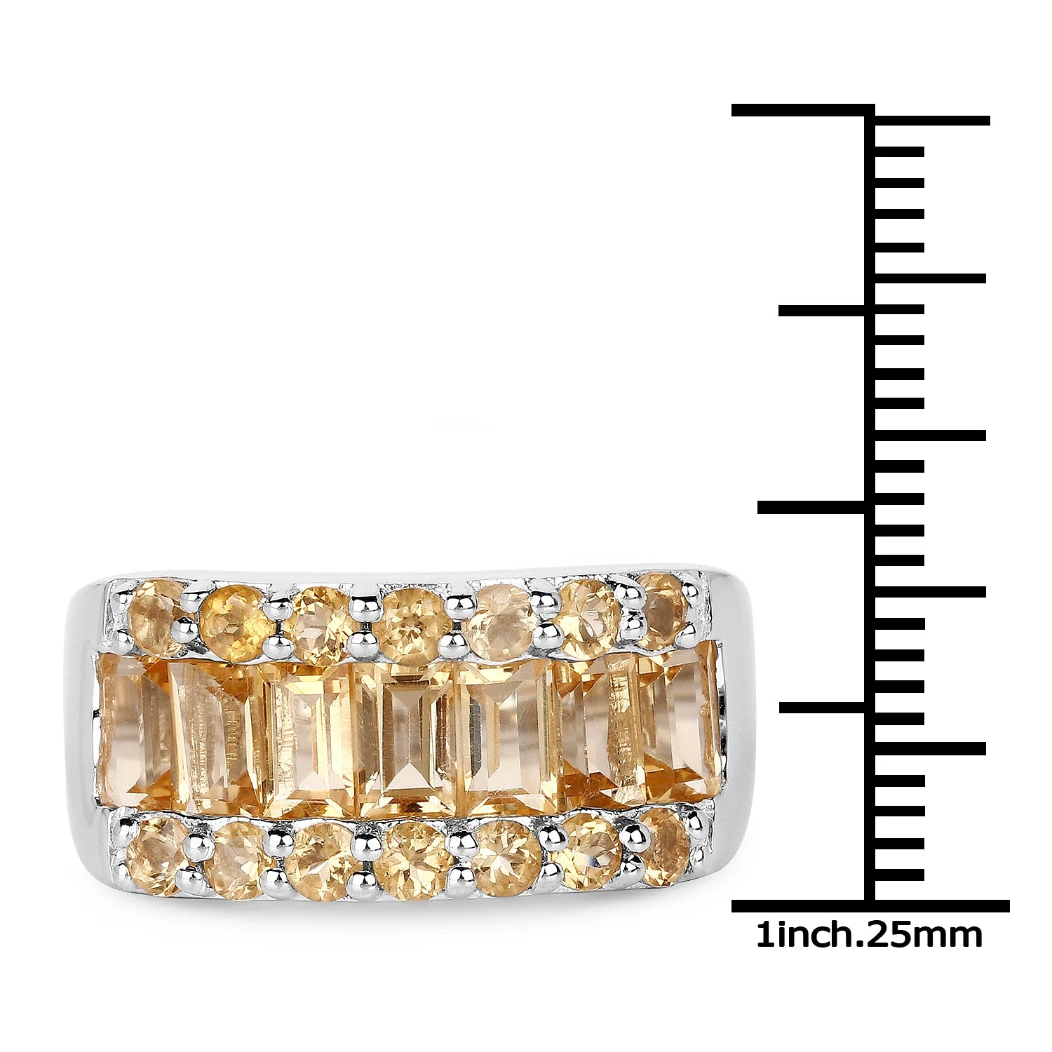 3.08 Carat Genuine Citrine .925 Sterling Silver Ring - Image 3