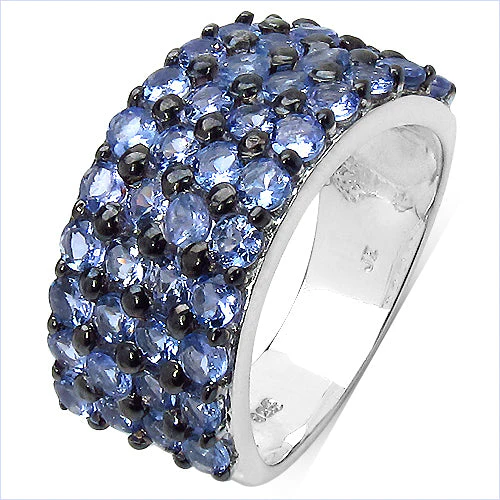 3.08 Carat Genuine Tanzanite .925 Sterling Silver Ring - Image 2