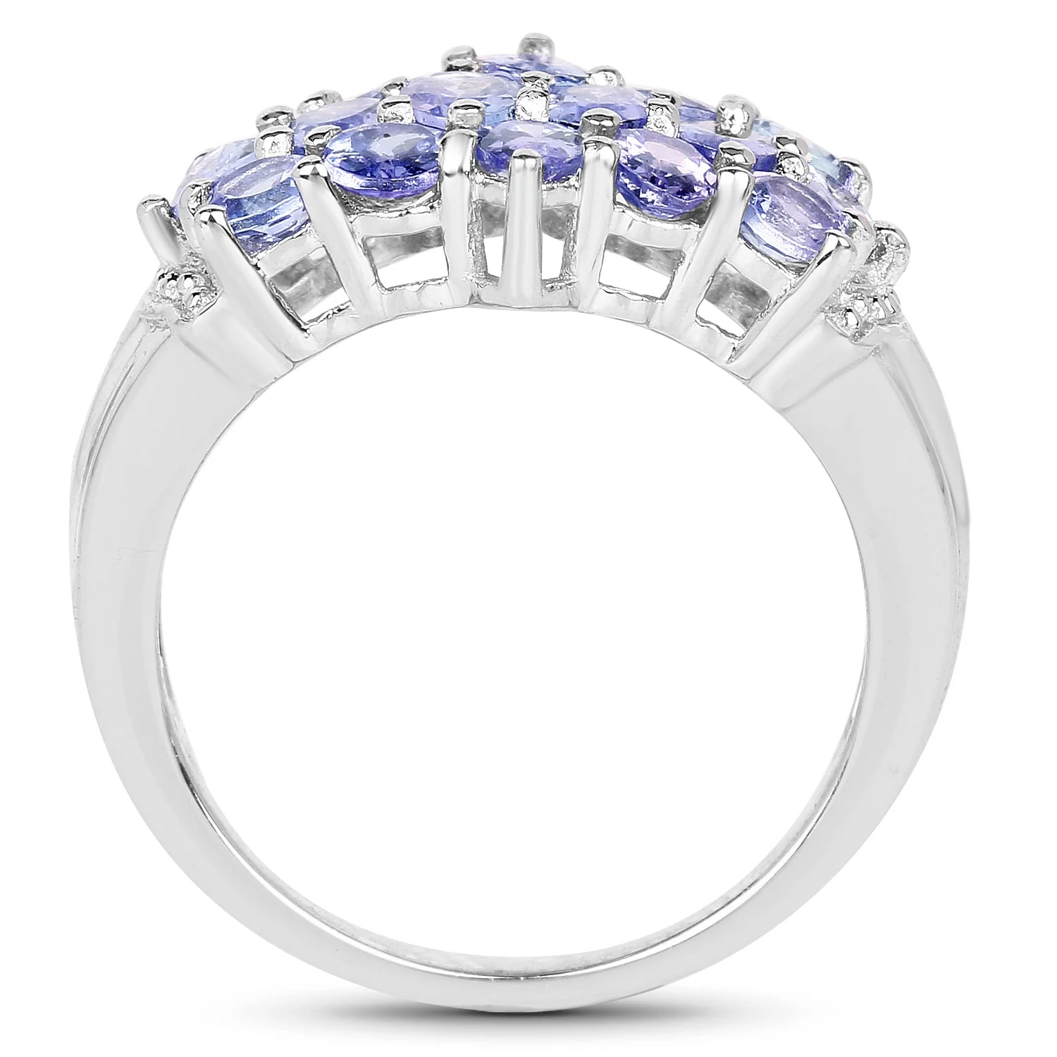 3.08 Carat Genuine Tanzanite .925 Sterling Silver Ring - Image 2
