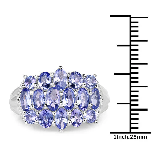 3.08 Carat Genuine Tanzanite .925 Sterling Silver Ring - Image 6