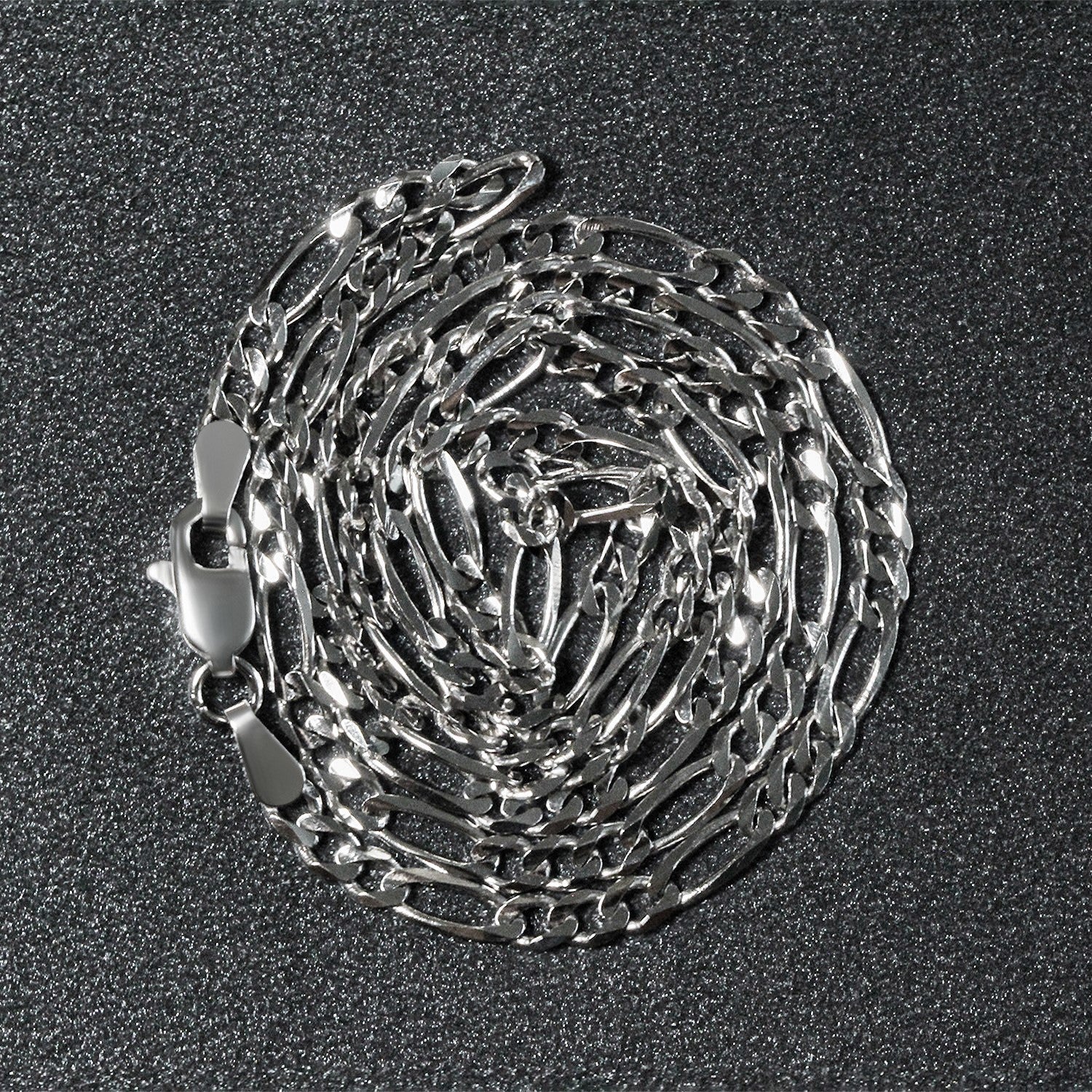 3.0mm 14k White Gold Solid Figaro Chain - Image 6