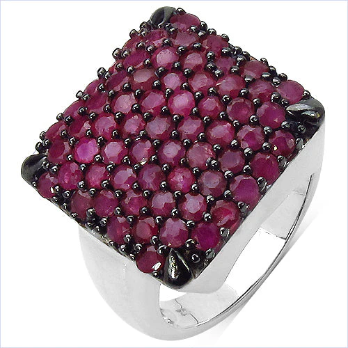 3.15 Carat Genuine Ruby .925 Sterling Silver Ring - Image 2
