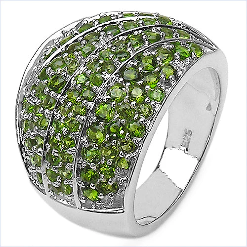 3.16 Carat Genuine Chrome Diopside .925 Sterling Silver Ring - Image 4