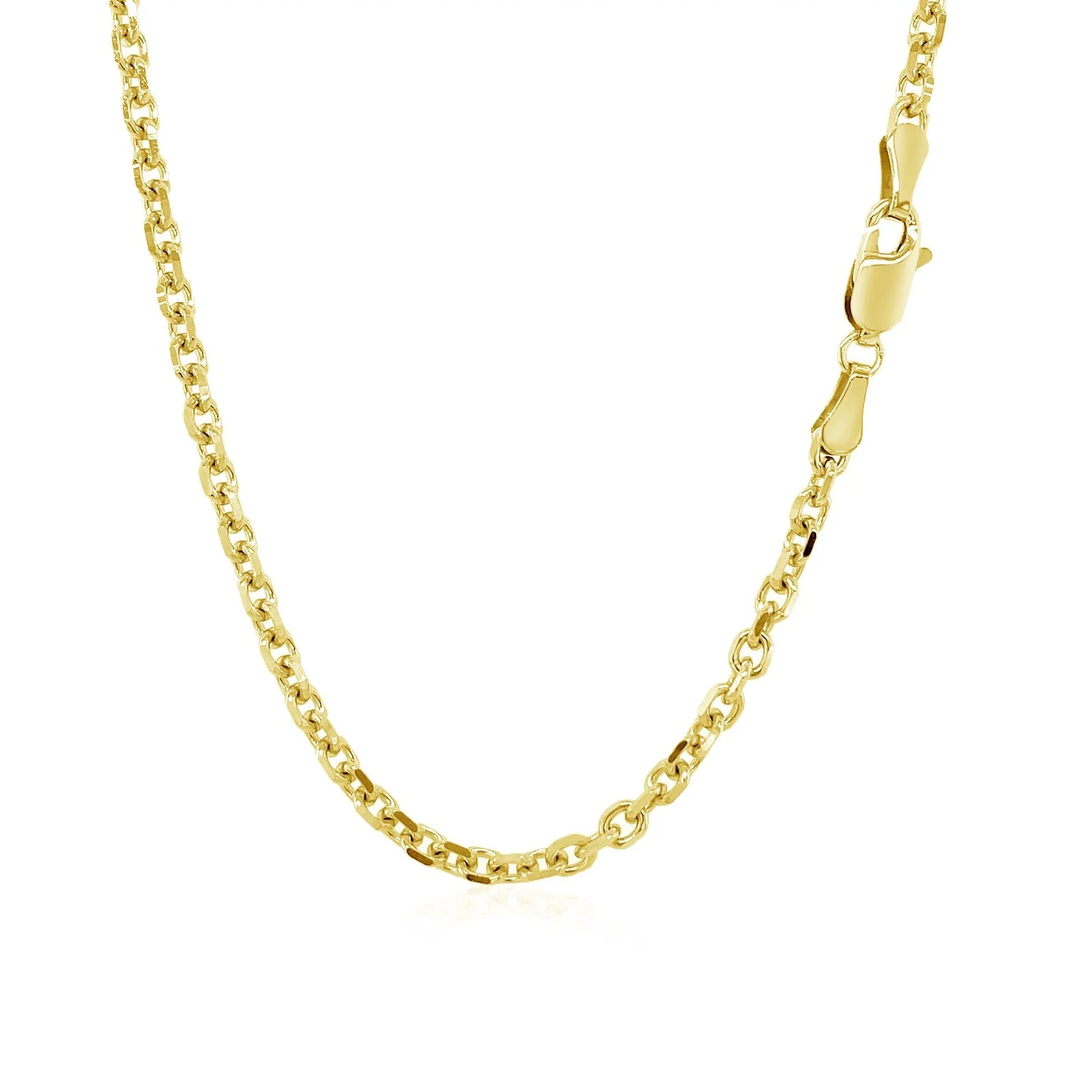 3.1mm 14k Yellow Gold Diamond Cut Cable Link Chain - Image 11