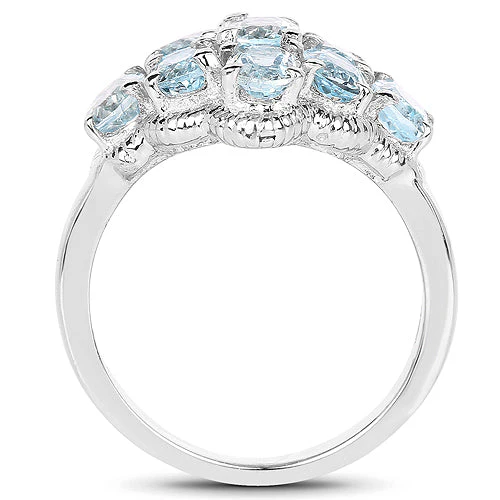 3.24 Carat Genuine Blue Topaz .925 Sterling Silver Ring - Image 6