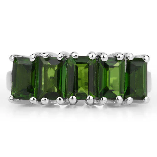 3.25 Carat Genuine Chrome Diopside .925 Sterling Silver Ring - Image 3
