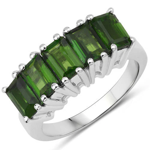 3.25 Carat Genuine Chrome Diopside .925 Sterling Silver Ring - Image 6