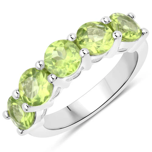 3.25 Carat Genuine Peridot .925 Sterling Silver Ring - Image 2