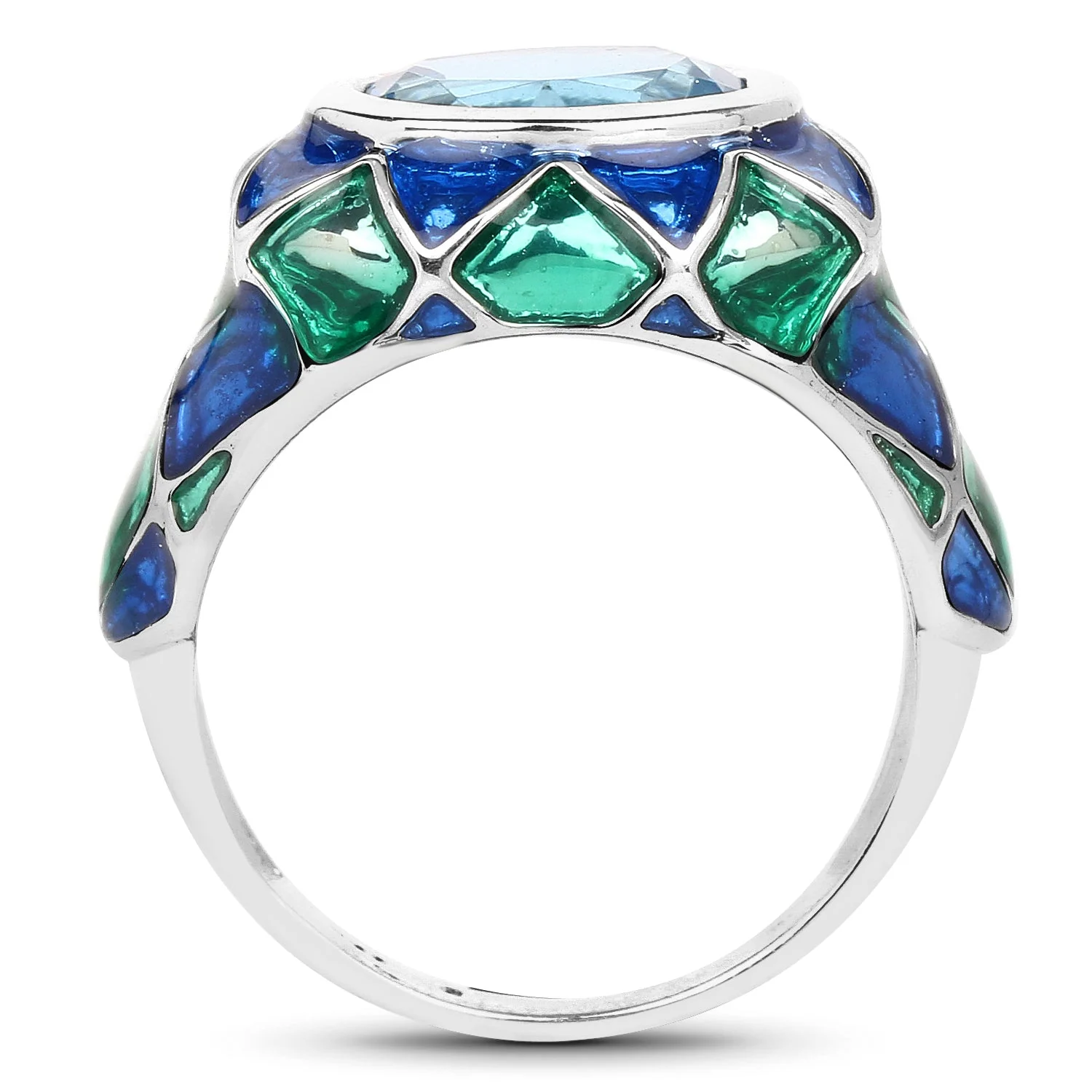 3.25 Carat Genuine Swiss Blue Topaz .925 Sterling Silver Ring - Image 2