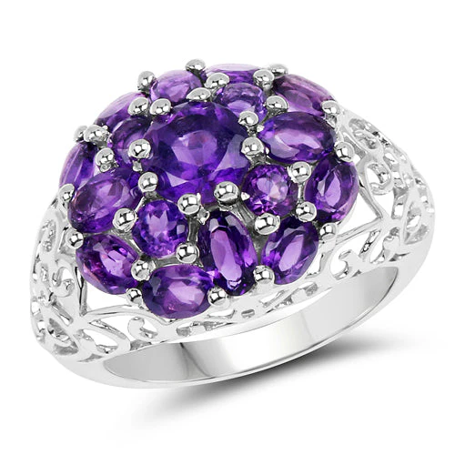 3.29 Carat Genuine Amethyst .925 Sterling Silver Ring - Image 4