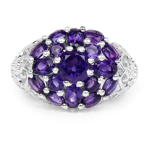 3.29 Carat Genuine Amethyst .925 Sterling Silver Ring - Image 6