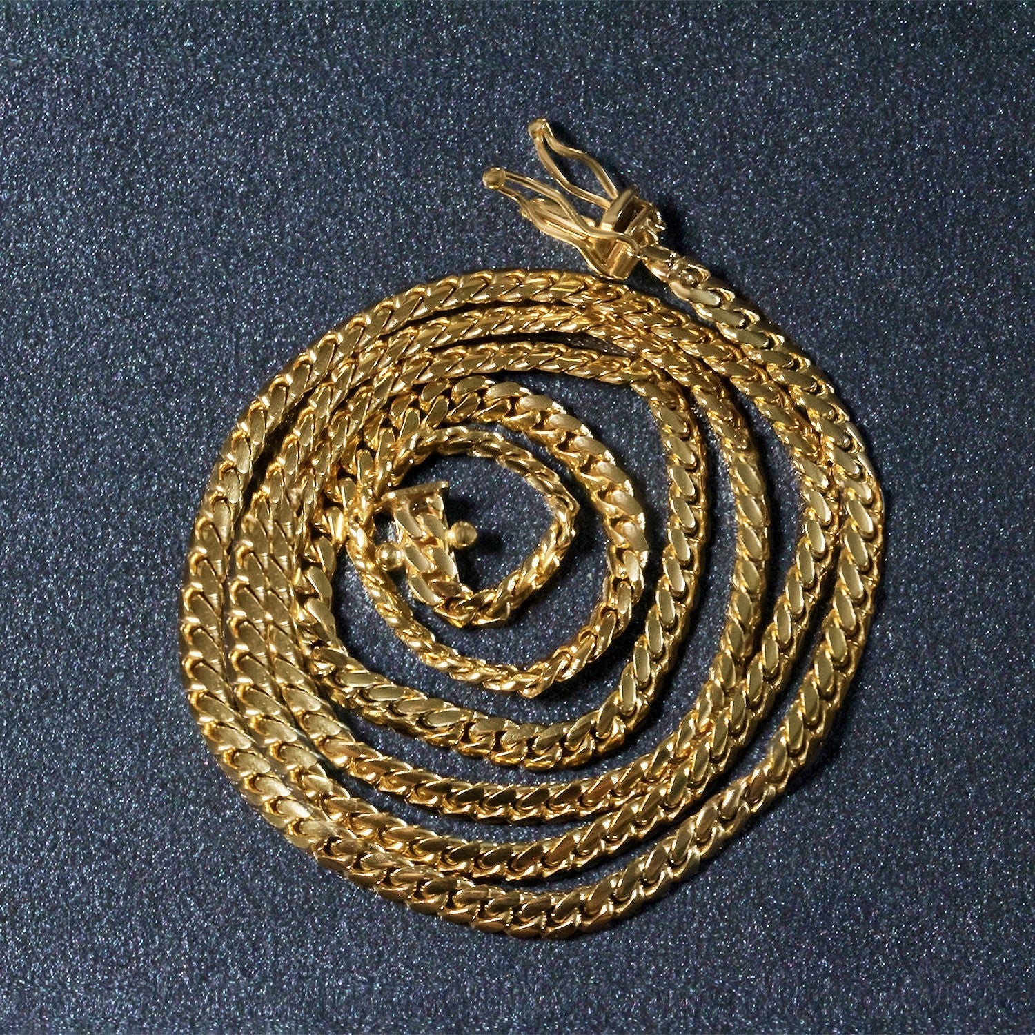 3.2mm 14k Yellow Gold Classic Solid Miami Cuban Chain - Image 5